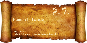 Hummel Tünde névjegykártya
